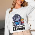 Wild About Reading Book Lover Gorilla Unisex Long Sleeve T-Shirt