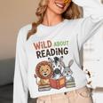 Wild About Reading Zoo Animals For Bookworm Book Reader Unisex Long Sleeve T-Shirt Wild About Reading Zoo Animals For Bookworm Book Reader Unisex Long Sleeve T-Shirt