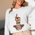 Woman And Books Stack Afro Girl Book Lover Unisex Long Sleeve T-Shirt Woman And Books Stack Afro Girl Book Lover Unisex Long Sleeve T-Shirt