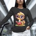 Adorable Book Lover Ostrich With Reading Glasses Cute Unisex Long Sleeve T-Shirt