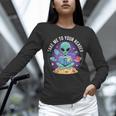 Alien Reader Reading Teacher Librarian Book Lover Unisex Long Sleeve T-Shirt
