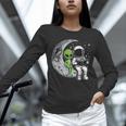 Astronaut Reading Book To Alien Moon Space Women Kids Men Unisex Long Sleeve T-Shirt
