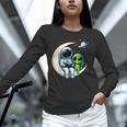 Astronaut Reading Book To Alien Shirt Moon Space Lover Kids Unisex Long Sleeve T-Shirt