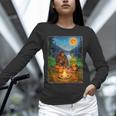 Bigfoot And Alien Reading Books Campfire Halloween Unisex Long Sleeve T-Shirt