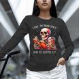 I Like My Books Spicy And My Coffee Icy Skeleton Unisex Long Sleeve T-Shirt