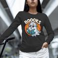 BOOOKS Cute Ghost Reading Books Halloween Unisex Long Sleeve T-Shirt