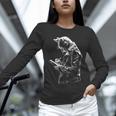 Cat Holds Book Writing Animal Print Motif Drawing Art Cat Unisex Long Sleeve T-Shirt Cat Holds Book Writing Animal Print Motif Drawing Art Cat Unisex Long Sleeve T-Shirt