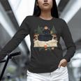 Cat On Open Book Mushrooms Ferns Dark Academia Unisex Long Sleeve T-Shirt Cat On Open Book Mushrooms Ferns Dark Academia Unisex Long Sleeve T-Shirt