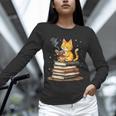 Cat Reading Books Unisex Long Sleeve T-Shirt