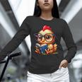 Chicken Reading a Book Farm Animal Chick Unisex Long Sleeve T-Shirt