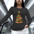 Christmas Book Tree Bookshelf Holiday For Readers Librarians Unisex Long Sleeve T-Shirt