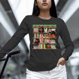 Christmas Cat Santa Bookshelves Book Lover Reader Unisex Long Sleeve T-Shirt
