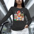 Christmas Gingerbread Man Reading Book Snowflake Teacher Unisex Long Sleeve T-Shirt
