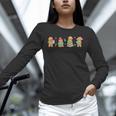 Christmas Library Gingerbread Man Books Lover Bookish Unisex Long Sleeve T-Shirt