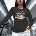 Color Floral Cute Pug Dog On Book Reading Bookworm Reader Unisex Long Sleeve T-Shirt Color Floral Cute Pug Dog On Book Reading Bookworm Reader Unisex Long Sleeve T-Shirt