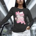 Coquette Reading Book Lover Pink Bow Bookish Mom & Daughter Unisex Long Sleeve T-Shirt