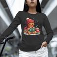 Cozy Gingerbread Christmas Reading Book Xmas Snowflakes Fall Unisex Long Sleeve T-Shirt