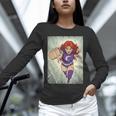 The Crimson Crescent 90s Retro Comic Book Superheroine Art Unisex Long Sleeve T-Shirt The Crimson Crescent 90s Retro Comic Book Superheroine Art Unisex Long Sleeve T-Shirt