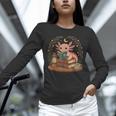 Cute Axolotl Reading Books Cozy Bookworm Unisex Long Sleeve T-Shirt