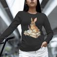 Cute Bunny Reading Book Glasses Bookworm Unisex Long Sleeve T-Shirt