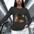 Cute Cat Book Flowers Unisex Long Sleeve T-Shirt
