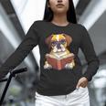 Cute Dog Boxer Reading Book Unisex Long Sleeve T-Shirt