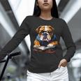 Cute Dog English Bulldog Reading Book Unisex Long Sleeve T-Shirt