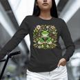 Cute Floral Frog Book Reading Unisex Long Sleeve T-Shirt