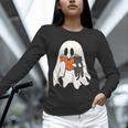 Cute Ghost Cat Reading Book Spooky Season Halloween Costume Unisex Long Sleeve T-Shirt Cute Ghost Cat Reading Book Spooky Season Halloween Costume Unisex Long Sleeve T-Shirt