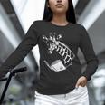 Cute Giraffe Wear Glasses Reading Book Librarian Bookworm Unisex Long Sleeve T-Shirt