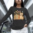 Cute Kawaii Cat Books Flowers Unisex Long Sleeve T-Shirt