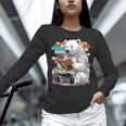 Cute Polar Bear Is Reading a Book Reading Polar Bear Unisex Long Sleeve T-Shirt