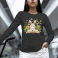 Cute Rabbit And Book Women Girls Reading Book Rabbit Lover Unisex Long Sleeve T-Shirt