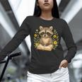 Cute Raccoon Reading Book Flowers Floral Unisex Long Sleeve T-Shirt Cute Raccoon Reading Book Flowers Floral Unisex Long Sleeve T-Shirt