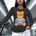 Cute Teddy Bear Reading Book Adorable For Readers Unisex Long Sleeve T-Shirt