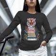 Cute Tiger With Book Floral Bookworm Librarian Book Lover Unisex Long Sleeve T-Shirt
