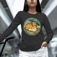 Dog Reading Book Rain Cozy Umbrella Cute Art Men Unisex Long Sleeve T-Shirt