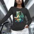 Dragon With Book Unisex Long Sleeve T-Shirt Dragon With Book Unisex Long Sleeve T-Shirt