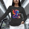 Dragon Reading a Book Bookworm Book Lover Unisex Long Sleeve T-Shirt