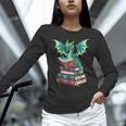 Dragon Reading Books Fantasy Lovers Mythical Creatures Unisex Long Sleeve T-Shirt Dragon Reading Books Fantasy Lovers Mythical Creatures Unisex Long Sleeve T-Shirt