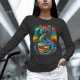 Dragon Reading Colorful Fantasy Book Lover Unisex Long Sleeve T-Shirt Dragon Reading Colorful Fantasy Book Lover Unisex Long Sleeve T-Shirt