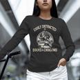 Easily Distracted By Books And Dragons Book Dragon Lover Unisex Long Sleeve T-Shirt Easily Distracted By Books And Dragons Book Dragon Lover Unisex Long Sleeve T-Shirt