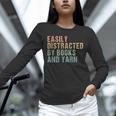 Easily Distracted By Books And Yarn Knitting & Crocheting Unisex Long Sleeve T-Shirt