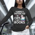 Easily Distracted By Cats And Books Cute Cat And Book Lovers Unisex Long Sleeve T-Shirt Easily Distracted By Cats And Books Cute Cat And Book Lovers Unisex Long Sleeve T-Shirt