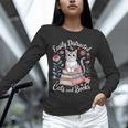Easily Distracted By Cats And Books Reading Unisex Long Sleeve T-Shirt