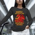 Easily Distracted By Dragons And Books Reading Unisex Long Sleeve T-Shirt Easily Distracted By Dragons And Books Reading Unisex Long Sleeve T-Shirt