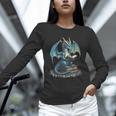 Fantasy Dragon Reading Magical Book Lover Halloween Vibes Unisex Long Sleeve T-Shirt