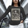 Floral The Reader Tarot Card Skeleton Reading Book Unisex Long Sleeve T-Shirt
