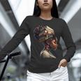 Girl Crown Of Books African Teacher Black History BHM Unisex Long Sleeve T-Shirt