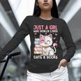 Girl Who Loves Cats And Books Cute Unisex Long Sleeve T-Shirt